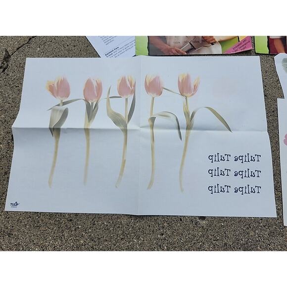 2 Vtg 1996 Tulip Color Designs Flower Power Blossoms Iron-On Floral Transfers - Picture 4 of 5